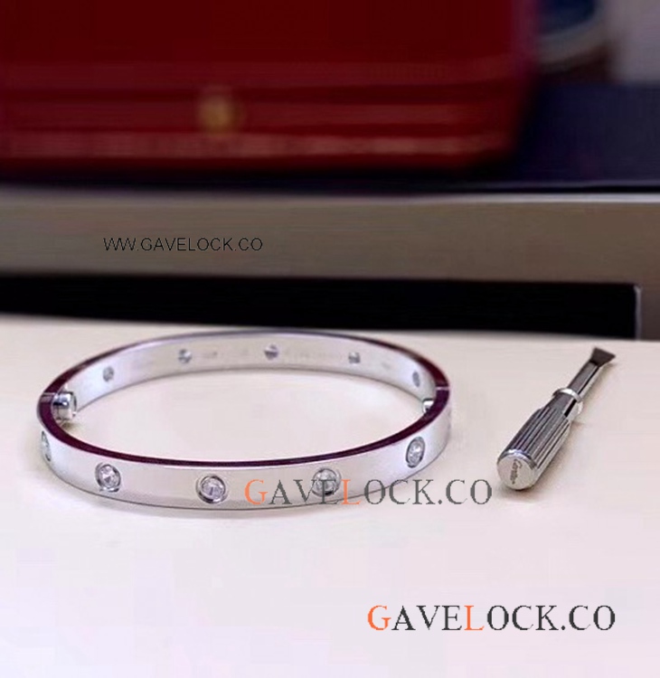 Copy Cartier LOVE Bracelet with 10 Diamond - Stianless Steel Style Copy Cartier LOVE Bracelet with 10 Diamond - Stianless Steel Style